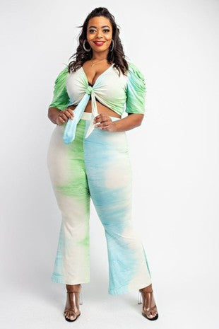 Plus Size Tied Up Pants Set